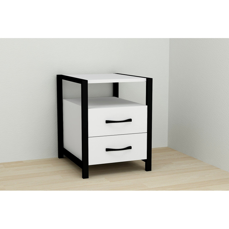Тумба універсальна Ferrum-decor Вів'єн 2/2 50x41x40 чорний ДСП Біле 16мм (FRD-104156)