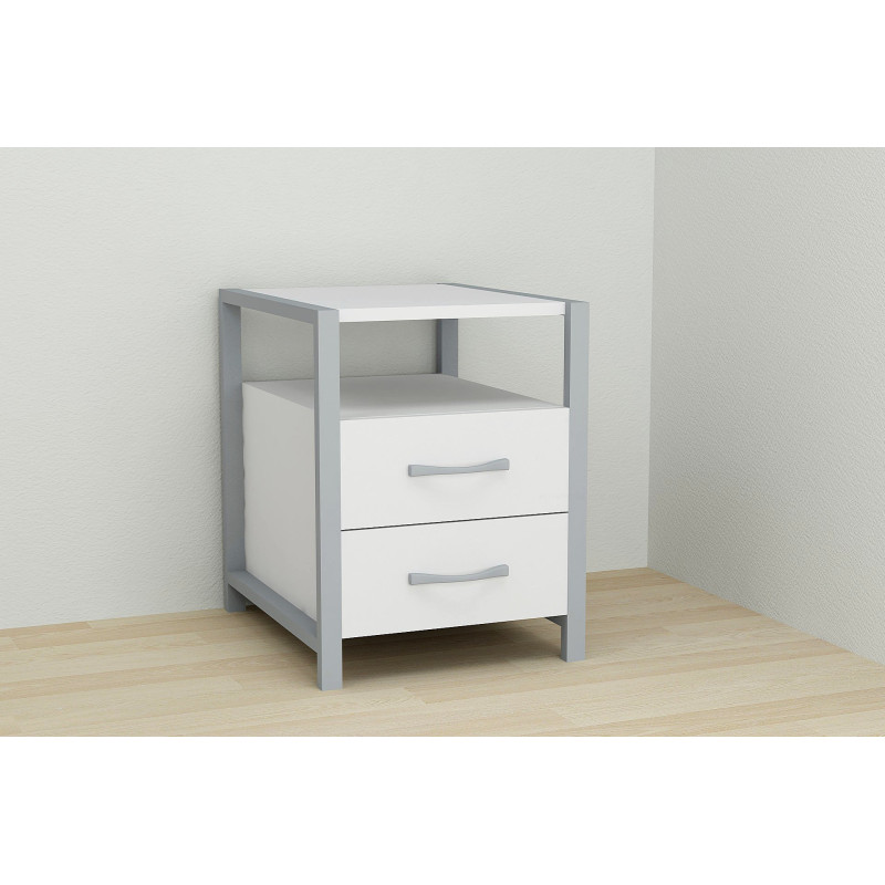 Тумба універсальна Ferrum-decor Вів'єн 2/2 50x41x40 сірий ДСП Біле 16мм (FRD-104166)