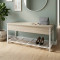 Банкетка с ящиком Ferrum-decor Дрейк 2 550x1200x400 металл Белый ДСП Сонома 16 мм (FRD-103076)