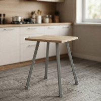 Кухонний табурет Ferrum-decor 430x320x320 Сірий метал ДСП Дуб Сонома 16 мм (FRD-104646)