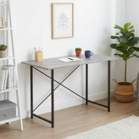 Стіл письмовий Line Лайт Ferrum-decor 750x1200x500 Чорний метал ДСП Бетон 16 мм (FRD-104856)