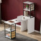 Стол-тумба трансформер Смарт 3/2 с этажеркой Ferrum-decor 1430x1450x600 Черный металл ДСП Белое 16 мм (FRD-105116)
