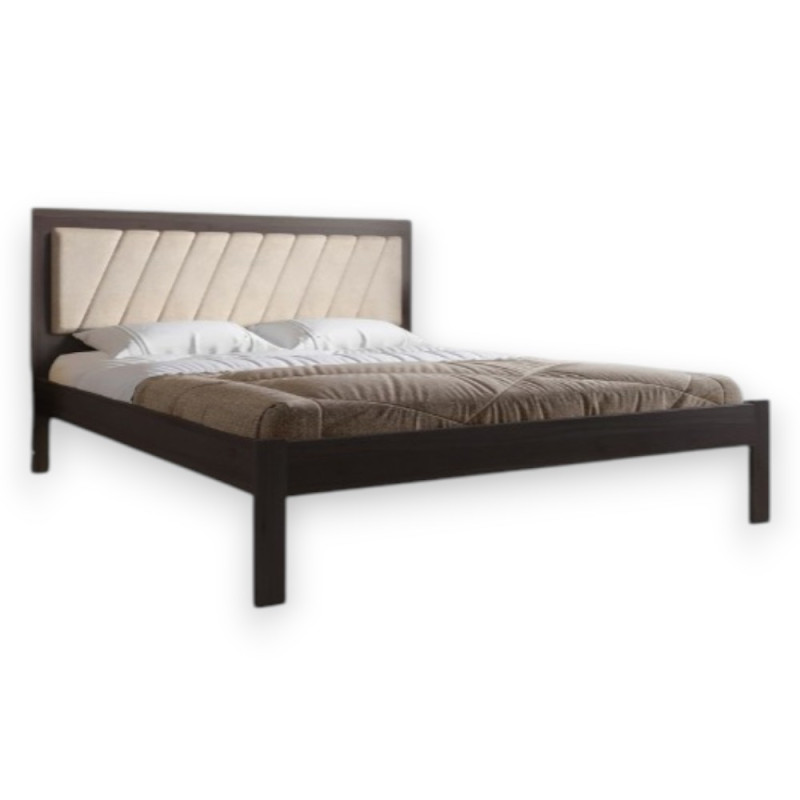 Двоспальне дерев'яне ліжко Mebigrand Пекін П6 Венге/Аляска 23 (Бежевий) 180х200 см (MBG-17505)