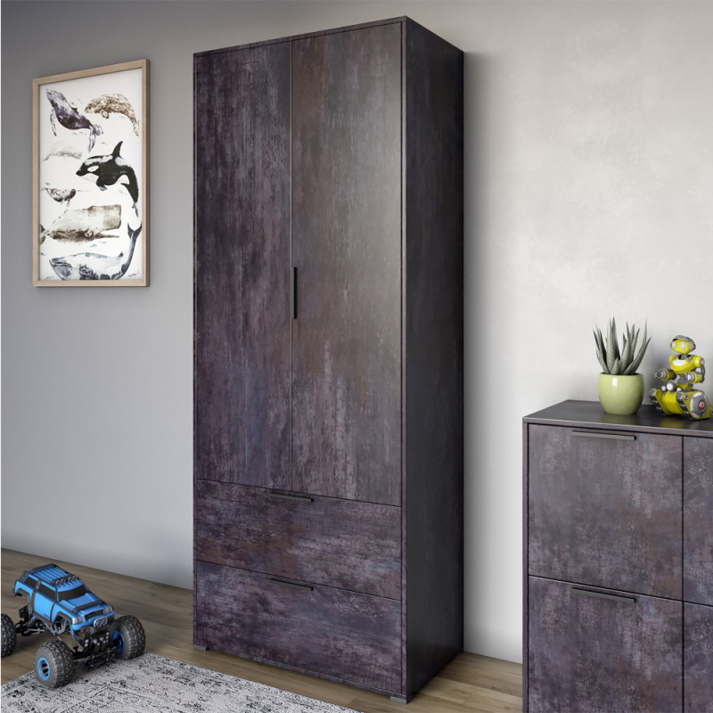 Гарнитур для спальни LION Краш Темный бетон из 6 элементов (LION-044192)