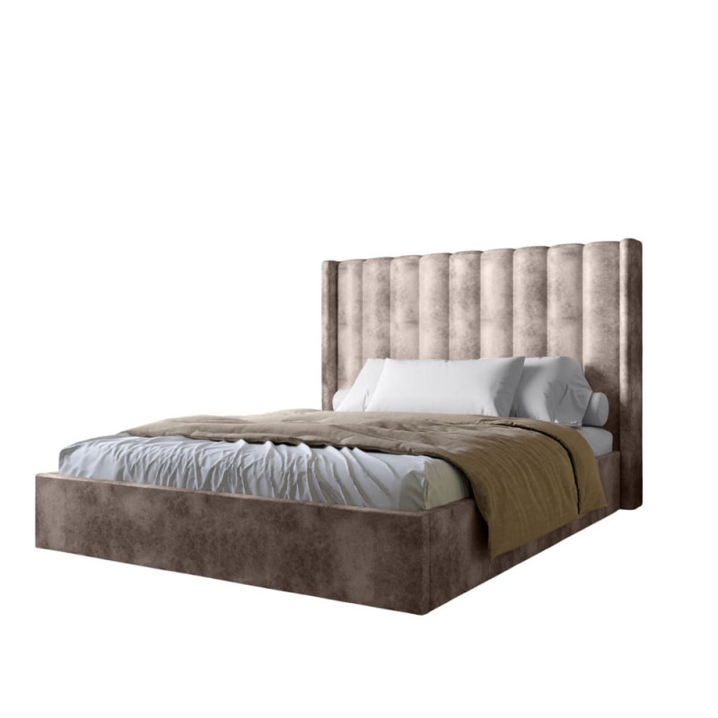 Двоспальне ліжко LION Ніно 160x200 см SILK 105 Шоколадний (LION-045040)