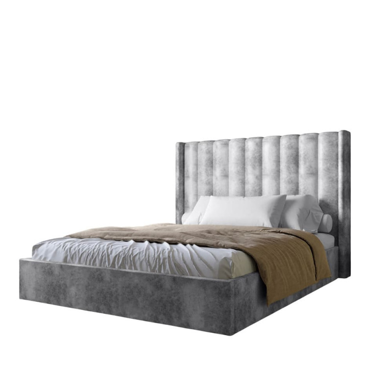 Двоспальне ліжко з підйомним механізмом LION Ніно 180x200 см SILK 303 Сірий (LION-045030)
