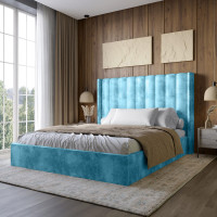 Двуспальная кровать LION Нино 180x200 см SILK 502 Бирюзовый (LION-041396)