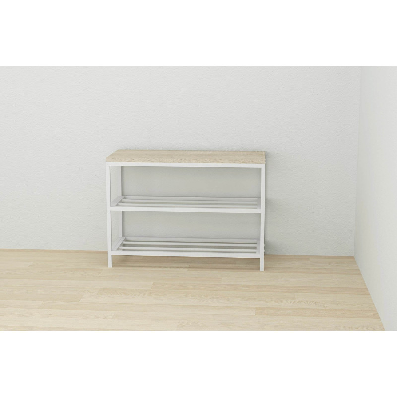 Банкетка універсальна Ferrum-decor Слайм 45x63x26 білий ДСП Дуб Сонома 16мм (FRD-104077)