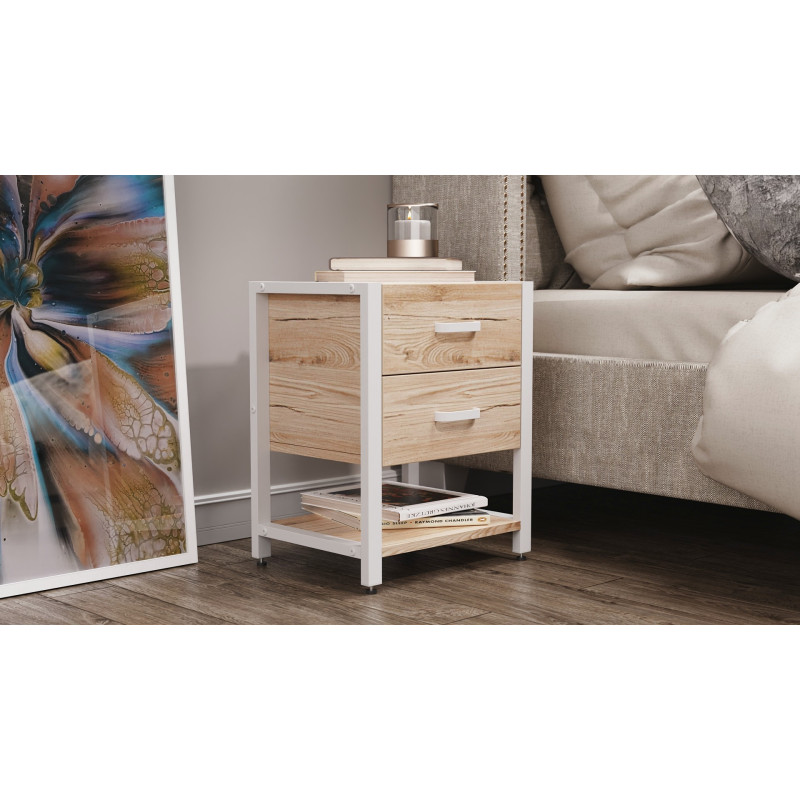 Тумба універсальна Ferrum-decor Вів'єн 2/1 50x41x40 білий ДСП Дуб Сан-Марино 16мм (FRD-104177)