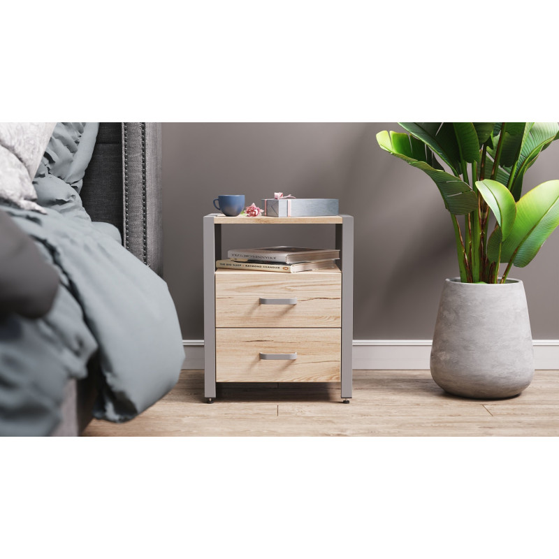 Тумба універсальна Ferrum-decor Вів'єн 2/2 50x41x40 сірий ДСП Дуб Сан-Марино 16мм (FRD-104167)