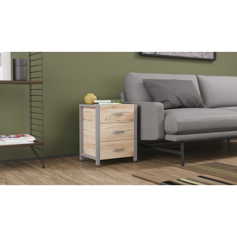 Тумба універсальна Ferrum-decor Вів'єн 3 50x41x40 сірий ДСП Дуб Сан-Марино 16мм (FRD-104197)