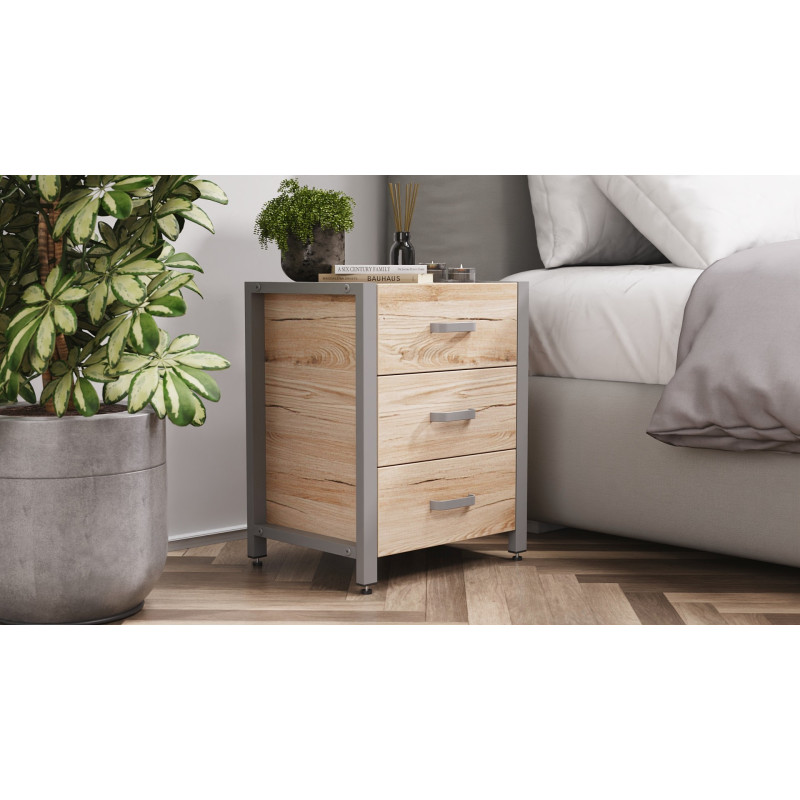 Тумба універсальна Ferrum-decor Вів'єн 3 50x41x40 сірий ДСП Дуб Сан-Марино 16мм (FRD-104197)