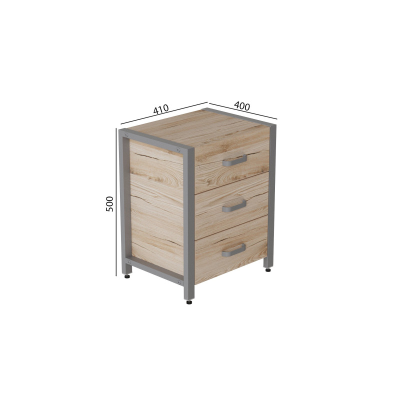 Тумба універсальна Ferrum-decor Вів'єн 3 50x41x40 сірий ДСП Дуб Сан-Марино 16мм (FRD-104197)