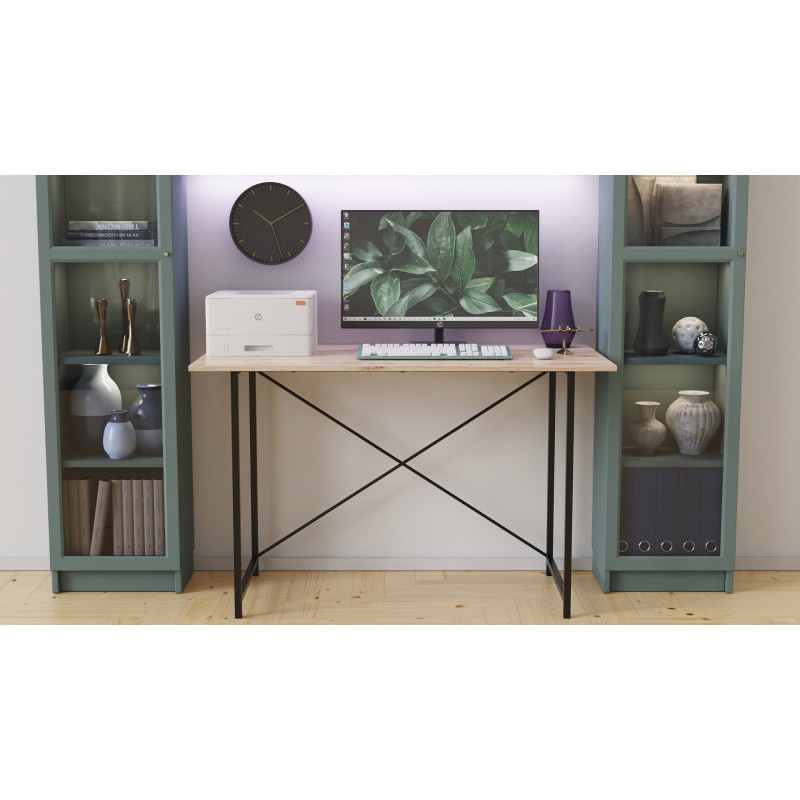 Стіл письмовий Line Лайт Ferrum-decor 750x1000x500 Чорний метал ДСП Дуб Сан-Марино 16 мм (FRD-104837)
