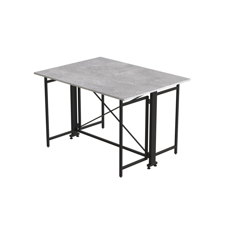 Стол-книжка трансформер Орион 3 Ferrum-decor 750x1150x880 Черный металл ДСП Бетон 16 мм (FRD-105087)