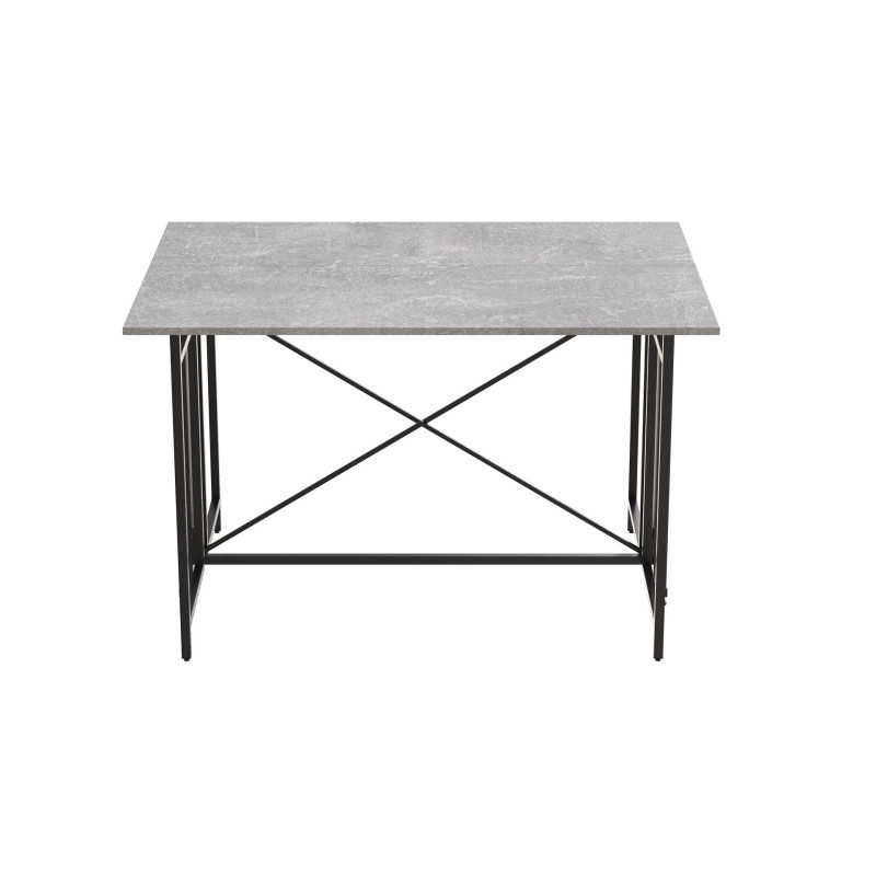 Стол-книжка трансформер Орион 3 Ferrum-decor 750x1150x880 Черный металл ДСП Бетон 16 мм (FRD-105087)