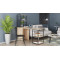 Стіл-тумба трансформер Смарт 3/2 з етажеркою Ferrum-decor 1430x1450x600 Чорний метал ДСП Дуб Сан-Марино 16 мм (FRD-105117)
