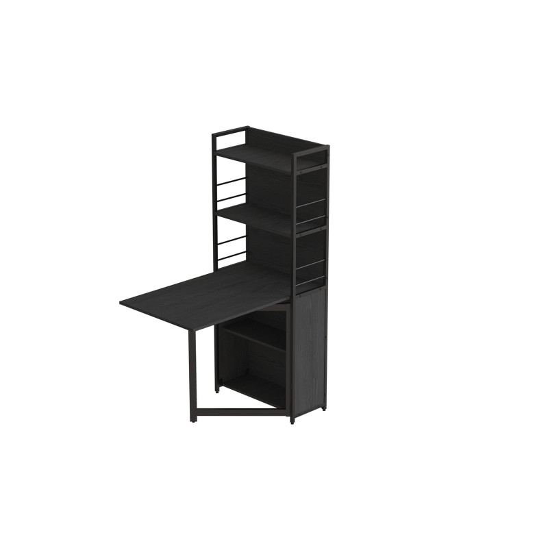 Стол книжка с этажеркой Практик 2 Ferrum-decor 1555x640x990 Черный металл ДСП Сосна Кембра 16 мм (FRD-104627)