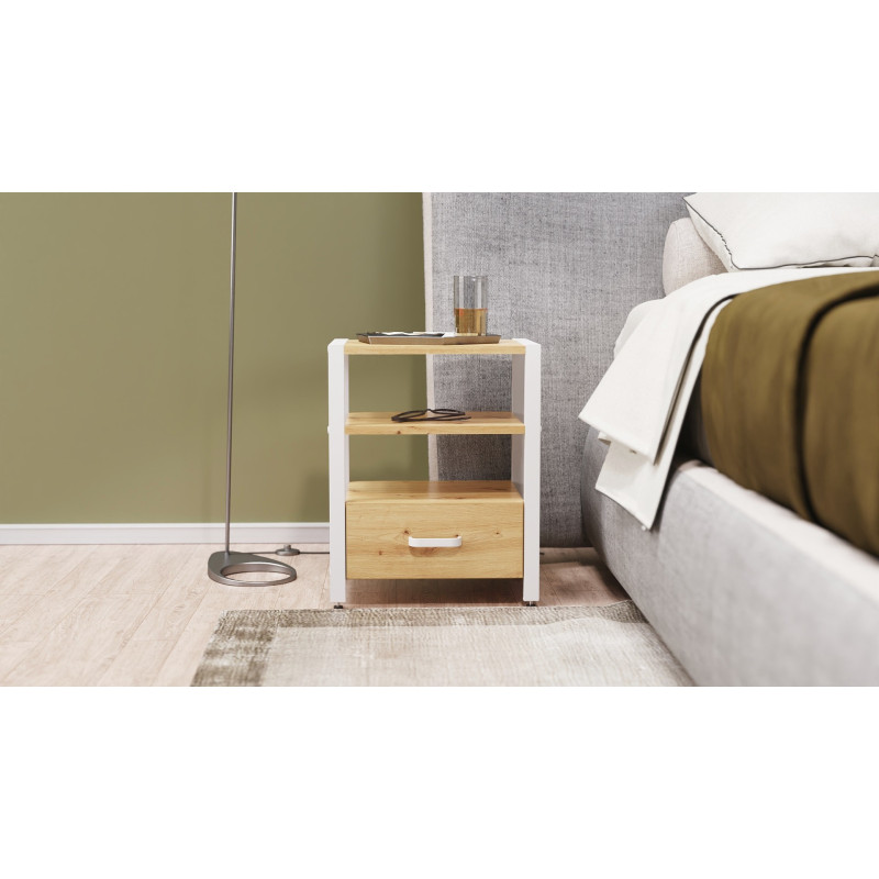 Тумба універсальна Ferrum-decor Вів'єн 1/1 50x41x40 білий ДСП Дуб Артизан 16мм (FRD-104147)