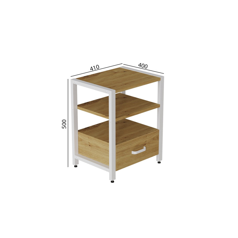 Тумба універсальна Ferrum-decor Вів'єн 1/1 50x41x40 білий ДСП Дуб Артизан 16мм (FRD-104147)