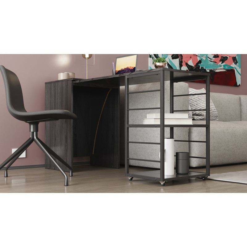 Стол-тумба трансформер Смарт 2/1 Ferrum-decor 750x1450x500 Черный металл ДСП Сосна Кембра 16 мм (FRD-105097)