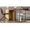 Стол-тумба трансформер Смарт 2/2 Ferrum-decor 750x1450x600 Черный металл ДСП Дуб Артизан 16 мм (FRD-105107)