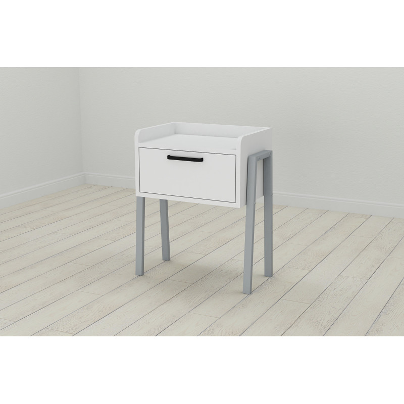 Тумба модульна Ferrum-decor Бетті 540x450x320 метал Сірий ДСП Біле 16 мм (FRD-102997)