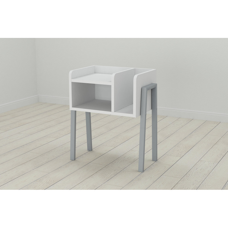 Тумба модульна Ferrum-decor Амелі 540x450x320 метал Сірий ДСП Біле 16 мм (FRD-103017)