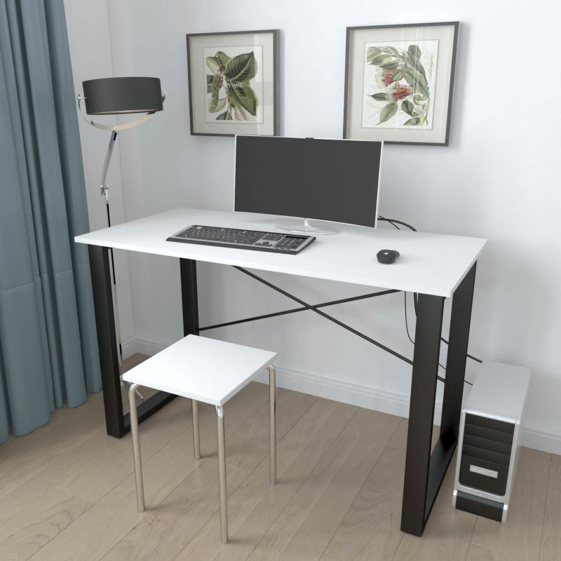 Письмовий стіл Ferrum-decor Драйв 750x1000x600 Чорний метал ДСП Біле 16 мм (FRD-103087)