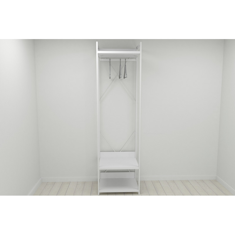 Шафа Гардероб Уні секція 1 серії Конект Ferrum-decor 220x60x50см Білий метал ДСП Білий 32 мм (FRD-104507)