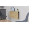 Обеденный стол-трансформер Ника настенный Ferrum-decor 420x900x500 Черный металл ДСП Дуб Сонома 16 мм (FRD-105167)