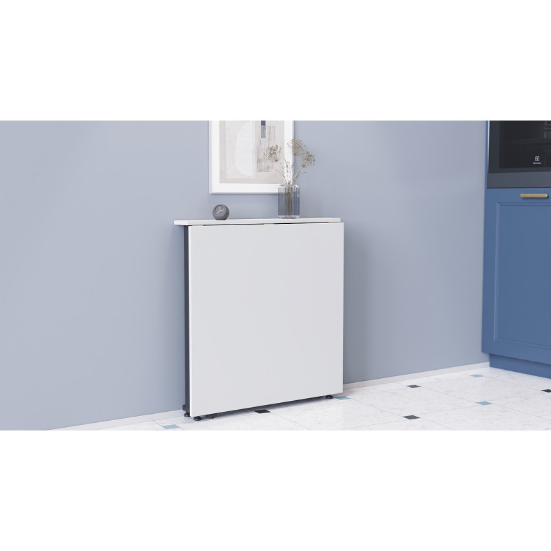 Стол-книжка трансформер Орион 1 Ferrum-decor 750x810x730 Черный металл ДСП Белое 16 мм (FRD-104597)
