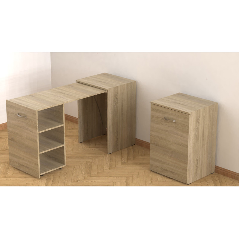 Стіл-тумба трансформер Смарт 1/2 Ferrum-decor 750x1450x600 ДСП Дуб Сонома 16 мм (FRD-105077)