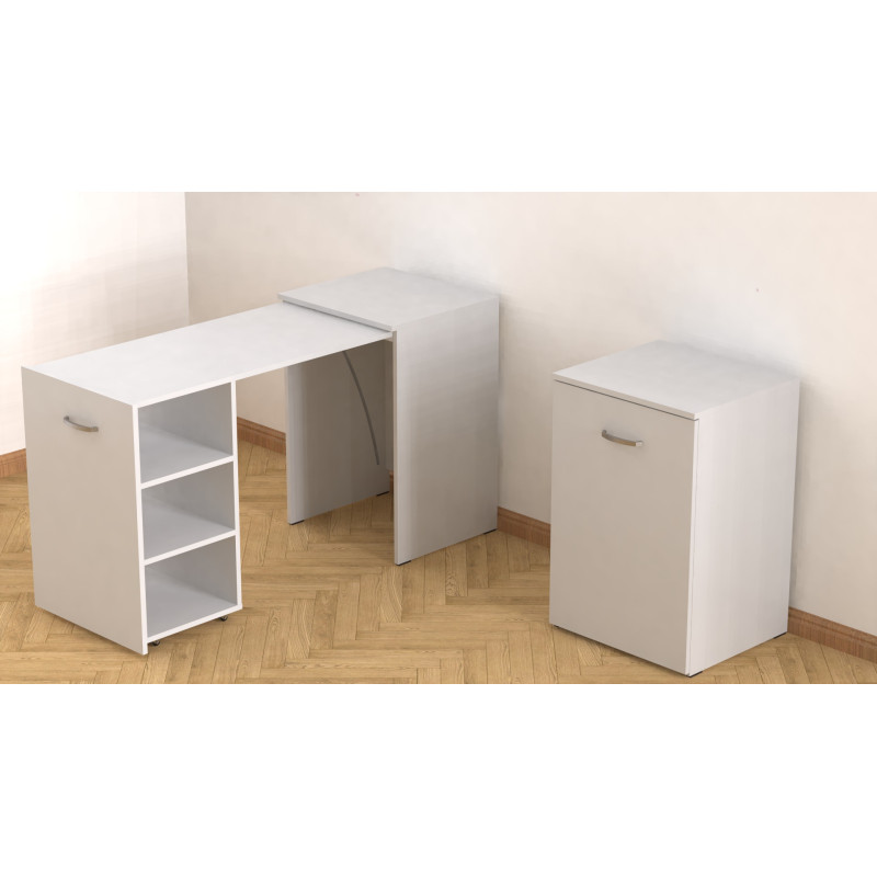 Стіл-тумба трансформер Смарт 1/1 Ferrum-decor 750x1450x500 ДСП Біле 16 мм (FRD-105067)
