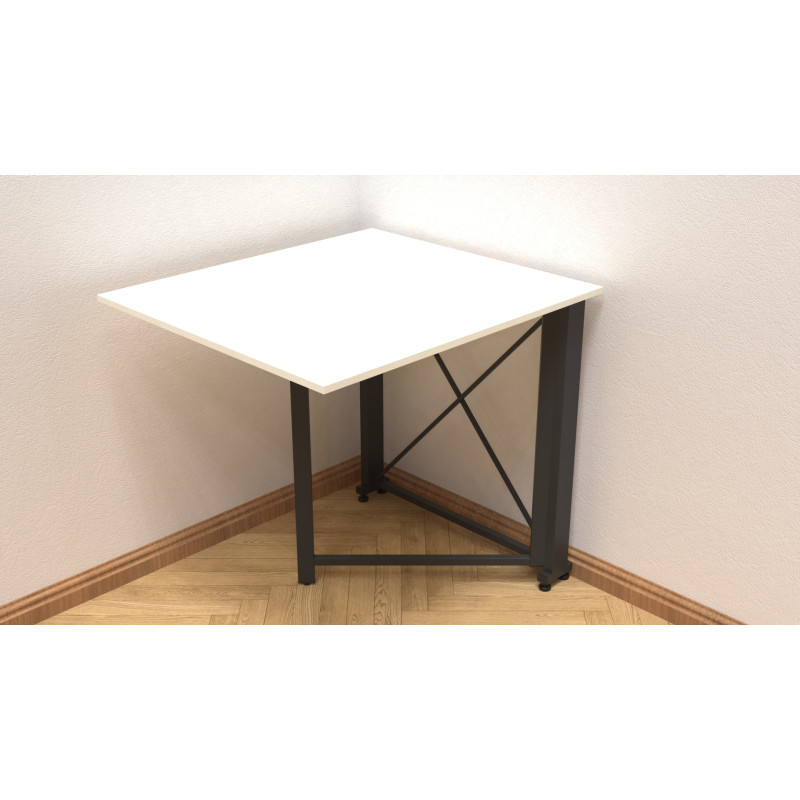 Стол-книжка трансформер Орион 1 Ferrum-decor 750x810x730 Черный металл ДСП Белое 16 мм (FRD-104597)
