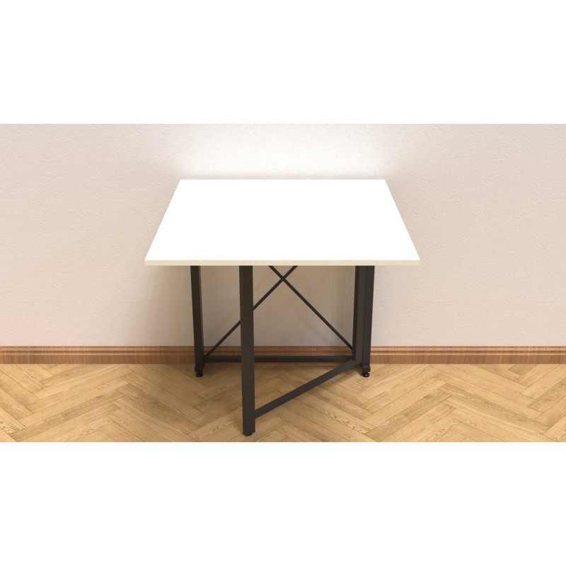 Стол-книжка трансформер Орион 1 Ferrum-decor 750x810x730 Черный металл ДСП Белое 16 мм (FRD-104597)