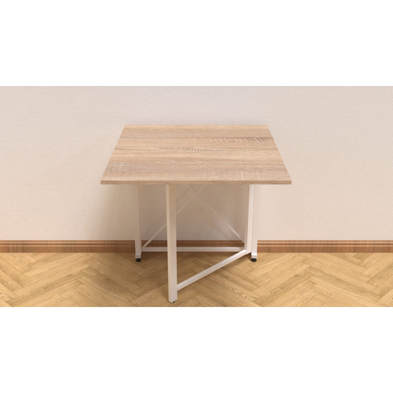 Стол-книжка трансформер Орион 1 Ferrum-decor 750x810x730 Белый металл ДСП Дуб Сонома 16 мм (FRD-104607)