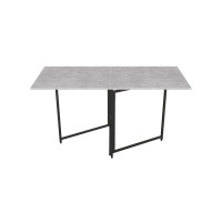 Стол трансформер книга Панама Ferrum-decor 75x148x68 Черный металл ДСП Бетон 16 мм (FRD-106825)