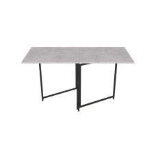 Стол трансформер книга Панама Ferrum-decor 75x148x68 Черный металл ДСП Бетон 16 мм (FRD-106825)