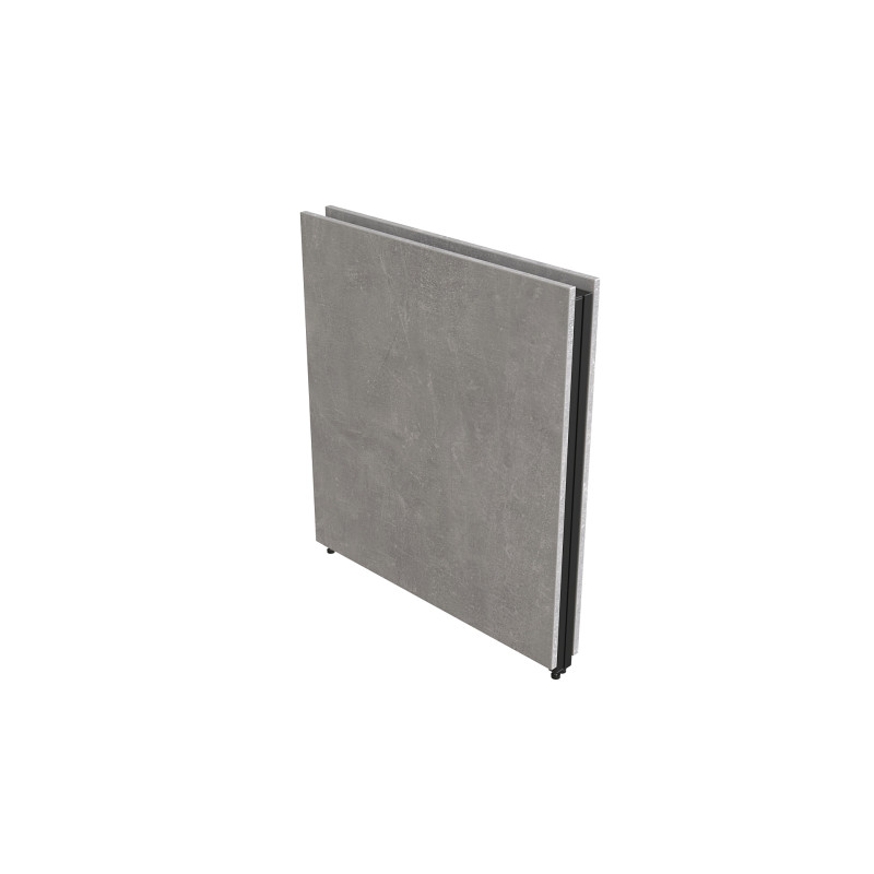 Стол трансформер книга Панама Ferrum-decor 75x148x68 Черный металл ДСП Бетон 16 мм (FRD-106825)