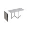 Стол трансформер книга Панама Ferrum-decor 75x148x68 Черный металл ДСП Бетон 16 мм (FRD-106825)