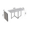Стол трансформер книга Панама Ferrum-decor 75x148x68 Черный металл ДСП Бетон 16 мм (FRD-106825)