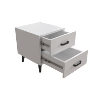 Тумба Віва 2 на конусних ніжках Ferrum-decor 41x35x40 Чорний метал ДСП Білий 16 мм (FRD-106815)