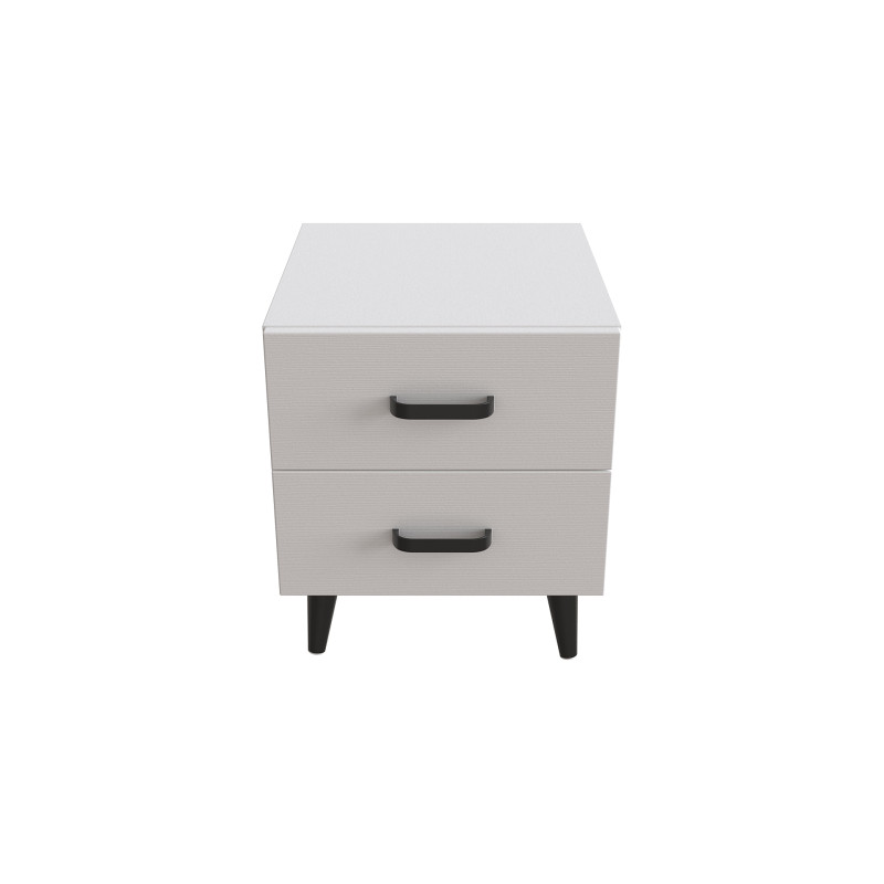 Тумба Віва 2 на конусних ніжках Ferrum-decor 41x35x40 Чорний метал ДСП Білий 16 мм (FRD-106815)