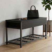 Банкетка с ящиком Ferrum-decor Дрейк 1 550x1000x400 металл Черный ДСП Сосна Кембра 16 мм (FRD-103047)
