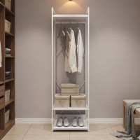 Шафа Гардероб Уні секція 1 серії Конект Ferrum-decor 220x60x50см Білий метал ДСП Білий 32 мм (FRD-104507)