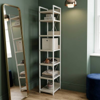 Шкаф Гардероб Уни секция 4 серии Конект Ferrum-decor 220x40x50см Белый металл ДСП Дуб Сонома 32 мм (FRD-104557)