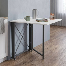Стол-книжка трансформер Орион 1 Ferrum-decor 750x810x730 Черный металл ДСП Белое 16 мм (FRD-104597)