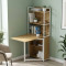 Стол книжка с этажеркой Практик 2 Ferrum-decor 1555x640x990 Белый металл ДСП Дуб Артизан 16 мм (FRD-104637)