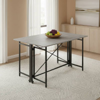 Стол-книжка трансформер Орион 3 Ferrum-decor 750x1150x880 Черный металл ДСП Бетон 16 мм (FRD-105087)